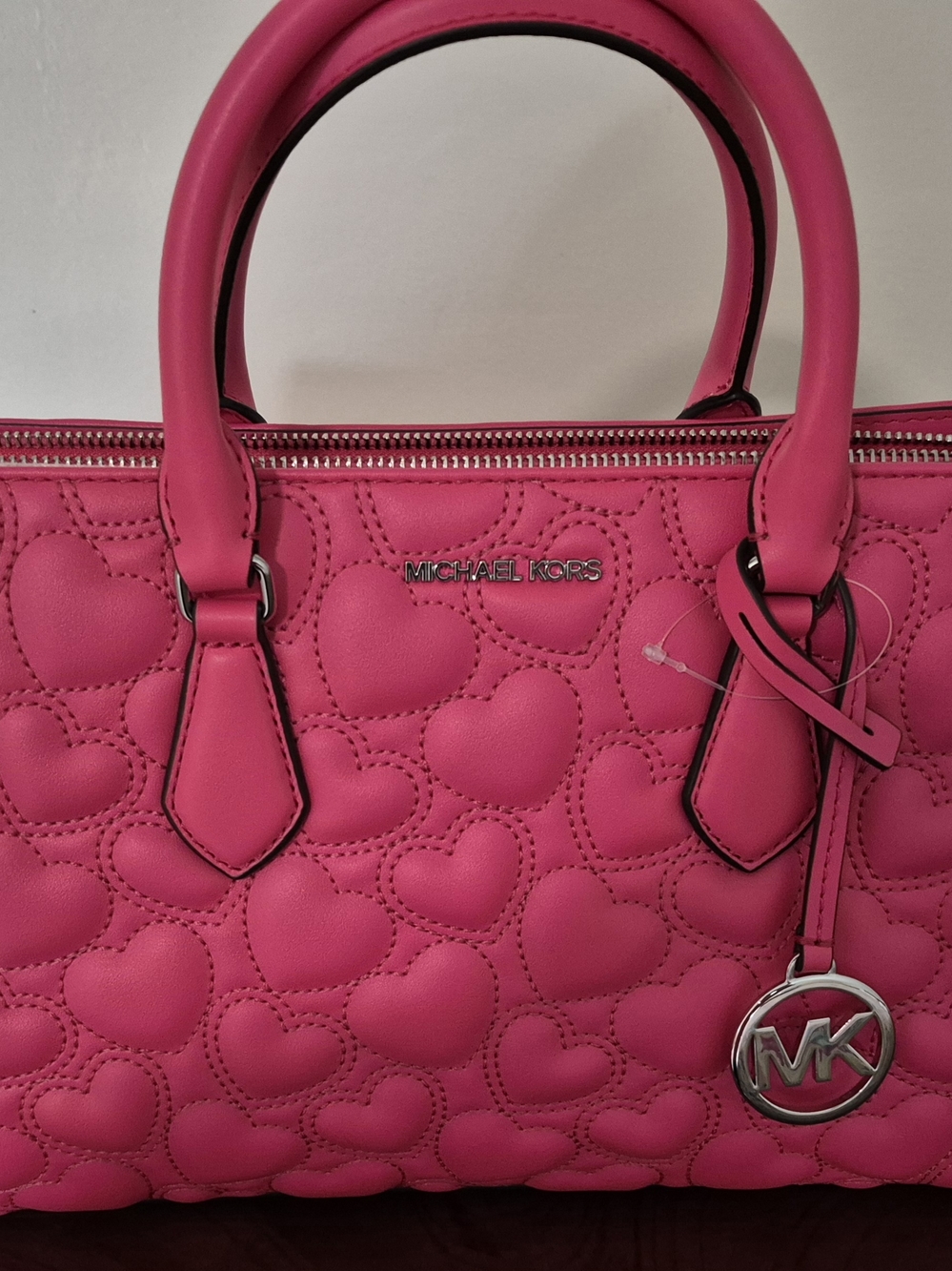 MICHAEL KORS Sheila Hibiscus Quilted Heart Satchel